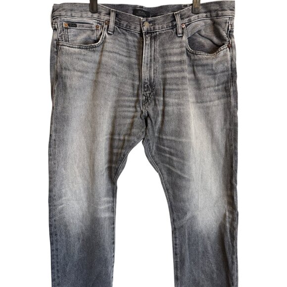 Polo 38x30 Ralph Lauren Mens Gray Distressed Denim Jeans - Picture 3 of 14